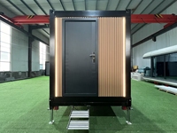 Maison conteneur pliable, bureau préfabriqué, maison mobile, mini-maison sur roues, fabriquée en panneaux sandwich et acier, pour hôtels