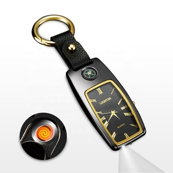 Lovisle Tech Rechargeable Mini Portable Keychain USB Lighter Electric Windproof Cigarette Holder for Giveaways