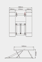 Cric hydraulique à ciseaux Runche à faible hauteur, capacité de 3500 kg, plateforme de 1400x506 mm, multi-tension (110v/220v/240v/380v) pour