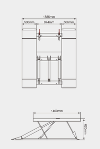 <span class=keywords><strong>Cric</strong></span> hydraulique à ciseaux Runche à faible hauteur, capacité de 3500 kg, plateforme de 1400x506 mm, multi-tension (110v/220v/240v/380v) pour - Product Image 5