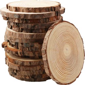 17 Piezas de Rodajas de Madera de Pino Reutilizables, Grabadas, sin Acabado, de 5.1-5.5 Pulgadas, con Corteza Natural, Ecológicas, para Centros de Mesa en Bodas y Fiestas - Product Image 1