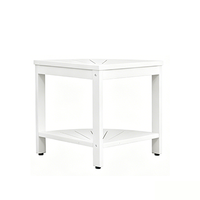 Table d'appoint compacte en plastique imitation bois, mobilier d'extérieur en plastique imitation bois, table d'appoint imperméable pour balcon, cour et terrasse
