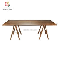 Événement adapté 8 places pliant extérieur pin en bois blanc fête mariage chevalet tables à manger