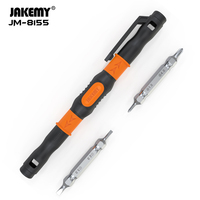 JAKEMY JM-8155 Tournevis stylo portable 3 pièces avec embouts chromés double extrémité magnétiques Phillips pour réparation électronique