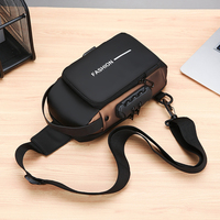 Sac de Poitrine Sport Décontracté EagleCloud pour Homme, Grande Capacité, Étanche, Matériau PC, Fermeture Éclair, Verrou Antivol, Petit et Tendance