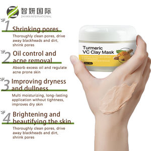 Özel etiket beyazlatma kore yüz çamur maskesi organik akne bakımı C vitamini zerdeçal yüz kil maskesi - Product Image 4