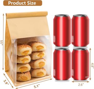 Sacs <span class=keywords><strong>à</strong></span> pain pour pains faits maison, sacs <span class=keywords><strong>à</strong></span> biscuits refermables avec fermeture <span class=keywords><strong>à</strong></span> languette métallique, sacs de boulangerie en papier avec fenêtre - Product Image 4
