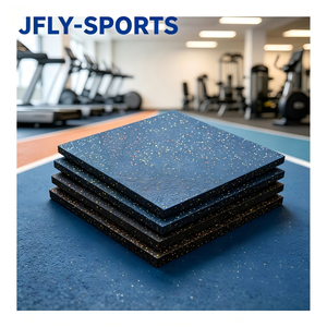 Dalles de sol en caoutchouc anti-fissures pour salle de sport, assurant une structure complète malgré les impacts continus de l'entraînement musculaire quotidien. - Product Image 1