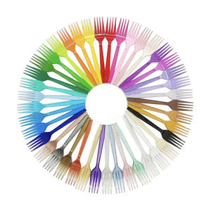 Одноразовые пластиковые столовые приборы OEM/ODM: ножи, вилки и ложки темно-синего цвета для торта на день рождения - Product Image 3