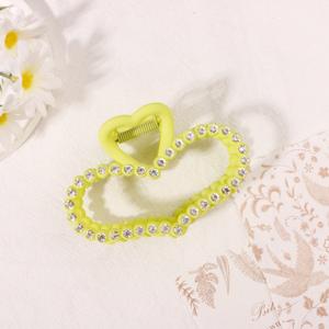 กิ๊บติดผมรูปหัวใจประดับเพชรแบบญี่ปุ่นและเกาหลี ขนาด 9.5 ซม. กิ๊บหนีบผมแฟชั่นสีลูกกวาดแบบโปร่งสำหรับผู้หญิง - Product Image 4