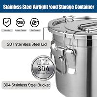 Conteneur de stockage d'huile liquide en acier inoxydable SS304 de 6L, 12L, 21L, 33L, bidon hermétique pour lait avec clips de verrouillage