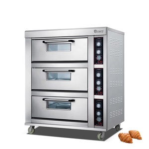 Four à pain électrique à prix avantageux, four de boulangerie industriel au Pakistan, <span class=keywords><strong>plaque</strong></span> chauffante, possibilité d'ajouter de la pierre ou de la vapeur, 5 plateaux/10 plateaux - Product Image 1