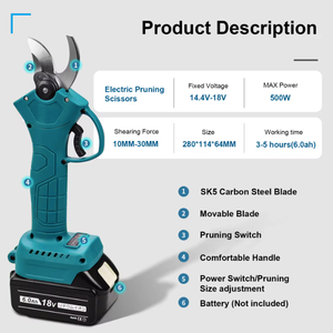 Professional Pruning Shears With Brushless Motor Rechargeable 18V Battery Scissors for Cutting <b>Branches</b> Electric Scissors - Product Image 6