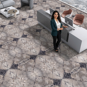 Azulejos de Porcelana Pulida de Lujo Vistaar Azul Oscuro 600x1200mm con Acabado Brillante y Aspecto de Piedra para Diseño de Pisos y Paredes - Product Image 3