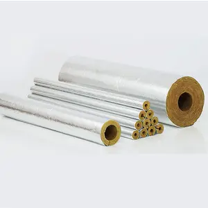 thermal insulation rock wool pipe cover aluminium foil rock wool industrial insulation pipe and tube