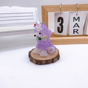 Porte-clés artisanal délicat pour filles, accessoires de voiture, porte-monnaie pour enfants, cadeau d'anniversaire, breloque de sac à main pour femmes, mignon porte-clés grand caniche - Product Image 4