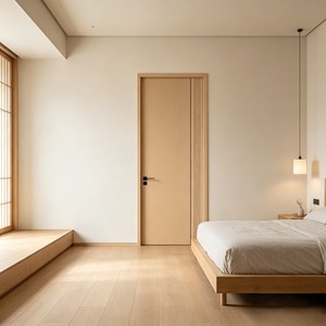 Ensemble de portes intérieures modernes en bois composite massif de haute qualité, résistantes au feu et à l'<span class=keywords><strong>humidité</strong></span>, écologiques, pour hôtel et villa - Product Image 4