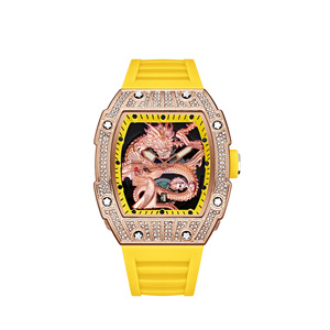 <span class=keywords><strong>Montre</strong></span> à quartz de luxe pour homme, étanche, de forme tonneau, avec diamants, <span class=keywords><strong>montre</strong></span> tendance - Product Image 3
