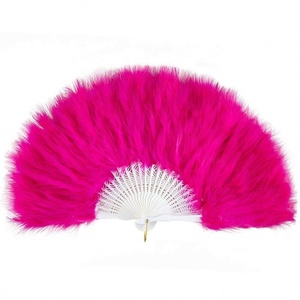 Éventail en plumes d'autruche teintes en gros pour la danse, 100 pièces MOQ, cadeau de fête de Noël, durable et tendance - Product Image 5