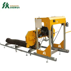 Jerry Sawmill Machine Portable Timber Sawmill Horizontal Band Sawing Industrial Wood Cutting Portable With Trailer Sawmill