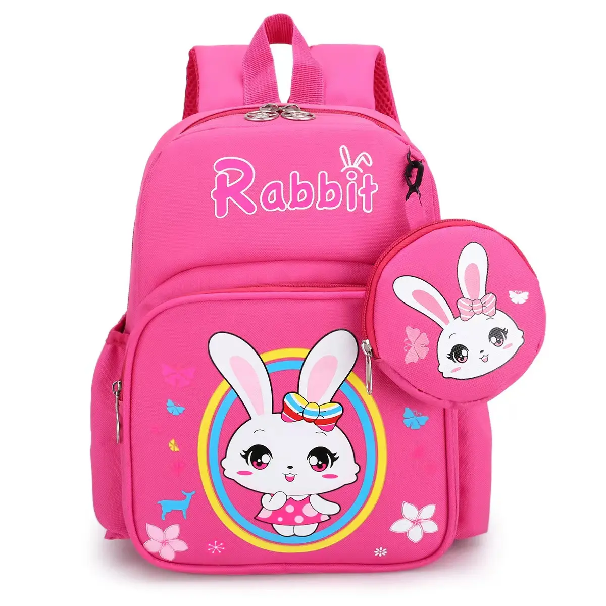 Cheap Cartoon Style Cute Rabbit Children Nylon School Bags Dinosaur Stylish Kids School Backpack For Boys And Girls