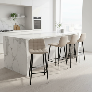 Tabourets de bar, chaises de comptoir, chaise haute en velours <span class=keywords><strong>gris</strong></span>, luxe, douceur, pour salle à manger, îlot de <span class=keywords><strong>cuisine</strong></span>, tabourets de bar pour <span class=keywords><strong>cuisine</strong></span> - Product Image 1