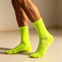 Chaussettes de course mi-mollet personnalisées, respirantes, avec maille anti-humidité, compression de la voûte plantaire et semelle amortie, pour l'entraînement sportif