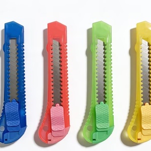 Wholesale Multifunction 18mm Colored Plastic Stationery Paper Cutter Utility <b>Knife</b> with Custom OPP Bag - Product Image 4