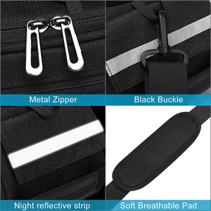 Sacoche de vélo arrière grande capacité personnalisée avec bandoulière amovible et bandes réfléchissantes pour le cyclisme et les voyages - Product Image 3