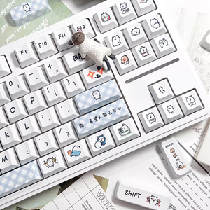 Teclas mecánicas Aflion personalizadas PDA MOA Cherry Profile con diseño de gato y oso, sublimación PBT, 143 teclas - Product Image 5