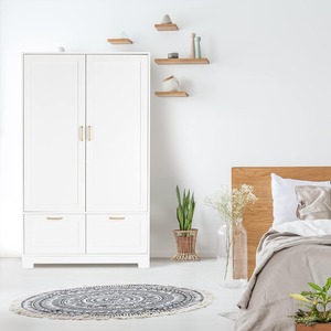 <span class=keywords><strong>Armario</strong></span> independiente blanco de 35 pulgadas de ancho de fábrica para dormitorio de niños, <span class=keywords><strong>armario</strong></span> de bebé con estantes ajustables y cajones de puerta de MDF - Product Image 2