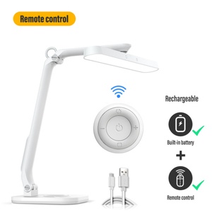 Lampe de bureau pliable à LED avec télécommande, commande tactile, intensité réglable, rechargeable par USB, protection des yeux, lampe de bureau, lampe de lecture - Product Image 2