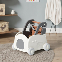 Trotte multifonctionnelle pour bébé avec ceinture de sécurité et grand sac de rangement Chariot à jouets écologique pour l'intérieur et l'extérieur Peut contenir des jouets et des livres