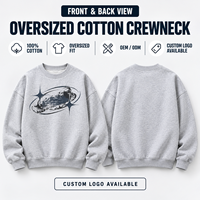 Sweat-shirt à col rond surdimensionné imprimé sur mesure pour hommes, épaules tombantes, streetwear, pull-over, OEM, ODM, marque privée