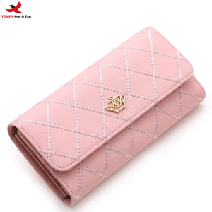 Nueva Cartera de PU para Mujer, Multifuncional, con Bordado de Corona Geométrica en Forma de Rombo, Bolsillo Triple para Teléfono Móvil, RTS, Pedidos Mixtos al por Mayor - Product Image 1
