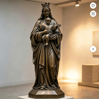 Statue de la Vierge Marie en bronze, sculpture de Notre-Dame tenant l'Enfant Jésus, statue d'art religieux catholique en bronze pour l'intérieur et l'extérieur
