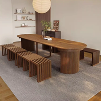 Table à manger extensible moderne de style nordique, écologique, portable, avec structure en contreplaqué massif, disponible en différentes tailles, couleur noire, pour salle à manger