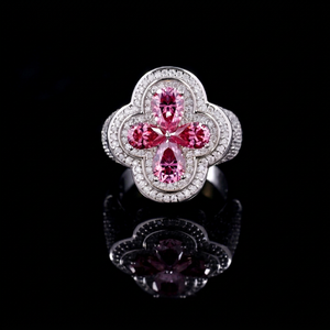 In Stock Fashion Design <b>Cross</b> <b>Ring</b> Pink Blue Diamond 18K Gold Plated 925 <b>Silver</b> Pear Cut Moissnanite Diamond <b>Ring</b> for Men - Product Image 1
