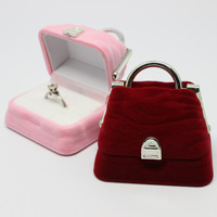 Boîte à trésors en velours avec poignée pour sac à main, boîtes à bijoux