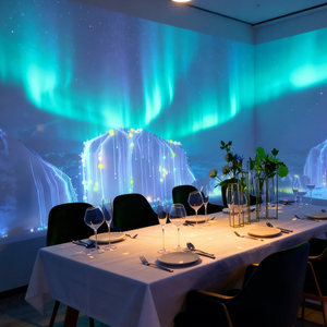 Sistema de Proyección Inmersiva para Restaurantes Temáticos con Experiencias Visuales Holográficas 3D en la Pared - Product Image 1