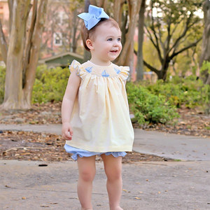 Nouvellement élégant été bébé fille deux pièces ensemble sans manches <span class=keywords><strong>bateau</strong></span> imprimé hauts et pantalon court enfant filles vêtements d'été - Product Image 4