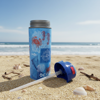 Bouteille isotherme personnalisable à double paroi en plastique avec couvercle à vis sans BPA, isolation thermique de 12 heures pour boissons froides et chaudes