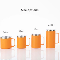Thermos isotherme en acier inoxydable à double paroi personnalisé de 12 oz, 14 oz, 16 oz, 20 oz, gobelet de voyage sous vide, tasse à café isolée avec poignée et couvercle