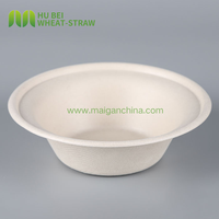 Bol à glace compostable en bagasse de 340 ml, résistant à l'eau et à la graisse, robuste, jetable, direct usine