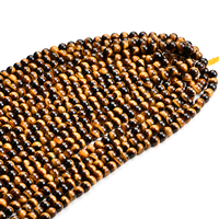 Perles en pierre naturelle de qualité supérieure, œil de tigre, perles lisses en vrac pour la fabrication de bijoux, bracelet et collier DIY