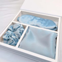 Ensemble Cadeau de Luxe Taie d'Oreiller 100% Soie de Mûrier, Masque de Sommeil en Soie et Housse d'Oreiller en Soie