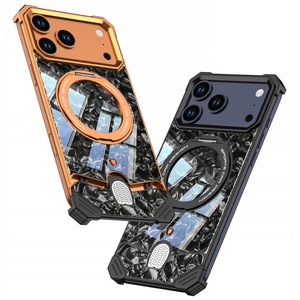 Funda Magnética Personalizada con Textura de Mármol para iPhone 18 17 Pro Max con Soporte de Anillo de 360°, Marco de Aluminio sin Marco, Cubierta Antigolpes - Product Image 2
