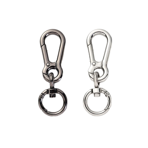 Porte-clés en alliage de zinc de style vintage avec mousqueton pivotant à 360° et anneau fendu, porte-clés en métal durable - Product Image 2