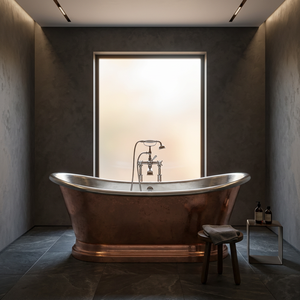 Nueva llegada: Bañera de vapor moderna de cobre con base faldonada, 100% hecha a mano, sin necesidad de lijado, doble base, acabado brillante, color personalizado - I H C - Product Image 4