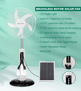 16-Inch Solar LED Light Stand <b>Fan</b> With 9 High-Speed Battery Operation <b>Remote</b> <b>Control</b> Rechargeable Standing <b>Fan</b> WYfs05 Rechargeab - Product Image 2